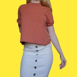 Wild Fable Distressed Burnt Orange Tee Shirt Size L